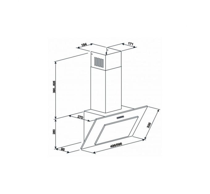 Витяжка кухонна Eleyus VERTICAL 1000 60 BL