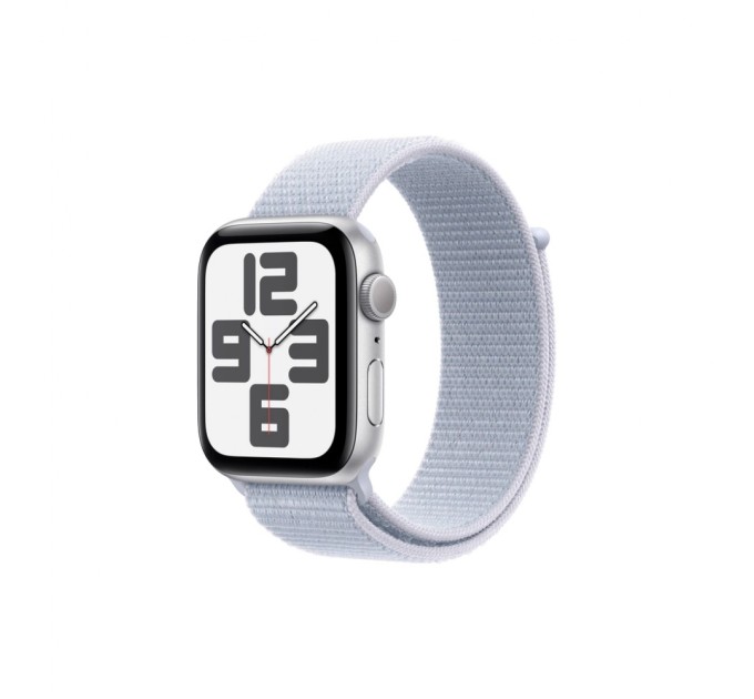 Смарт-годинник Apple Watch SE 2024 GPS 44mm Silver Aluminium Case with Blue Cloud Sport Loop (MXET3QH/A)