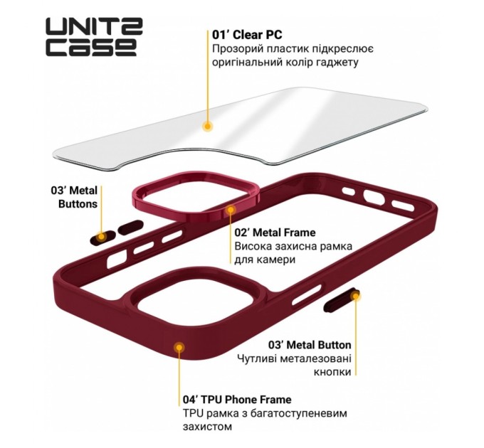 Чохол до мобільного телефона Armorstandart UNIT2 Apple iPhone 14 Marsala (ARM69943)