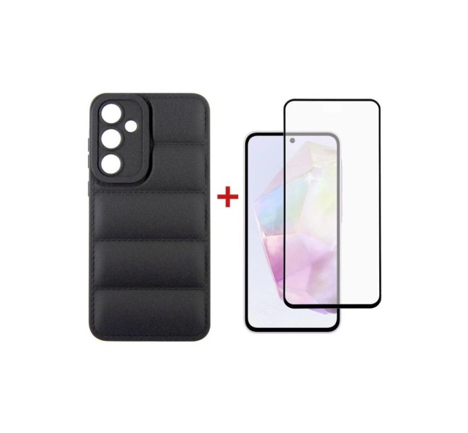 Чохол до мобільного телефона Dengos Kit for Samsung Galaxy A35 5G case + glass (Black) (DG-KM-56)