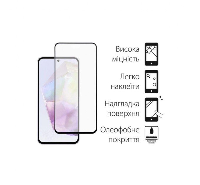 Чохол до мобільного телефона Dengos Kit for Samsung Galaxy A35 5G case + glass (Black) (DG-KM-56)