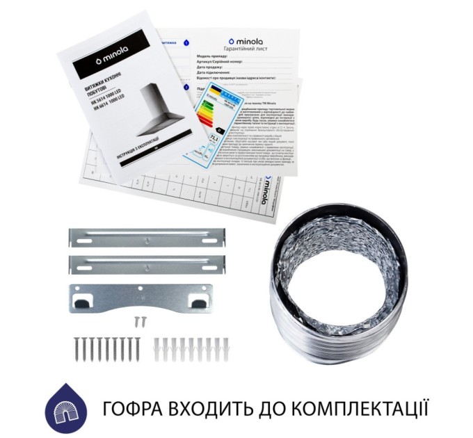 Витяжка кухонна Minola HK 6614 WH 1000 LED