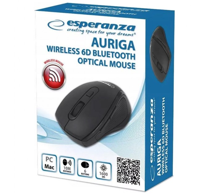 Мишка Esperanza Auriga 6D Bluetooth Black (EM128K)