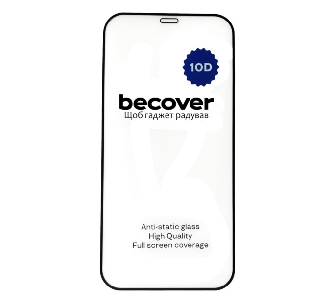 Скло захисне BeCover Apple iPhone 12 10D Black (711324)