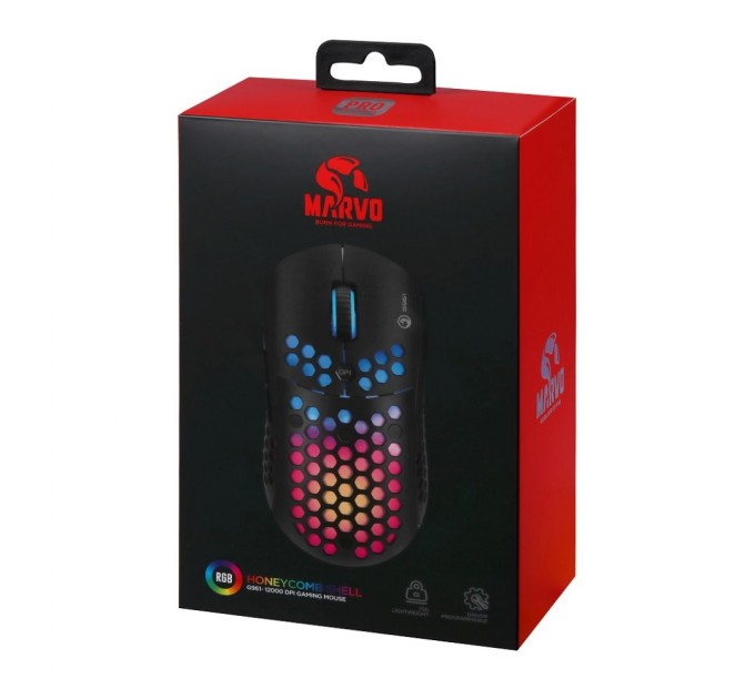 Мишка Marvo G961 RGB-LED USB Black (G961)