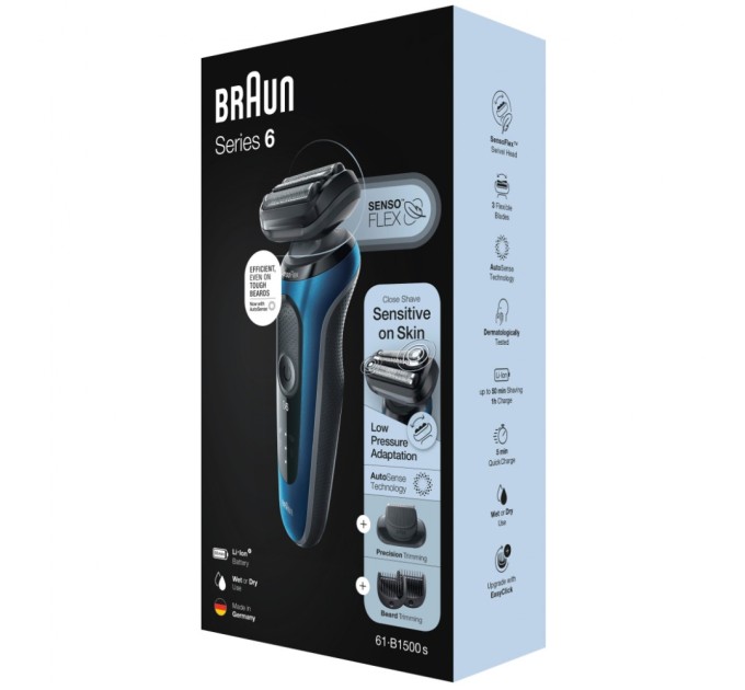 Электробритва Braun Series 6 61-B1500s BLUE / BLACK