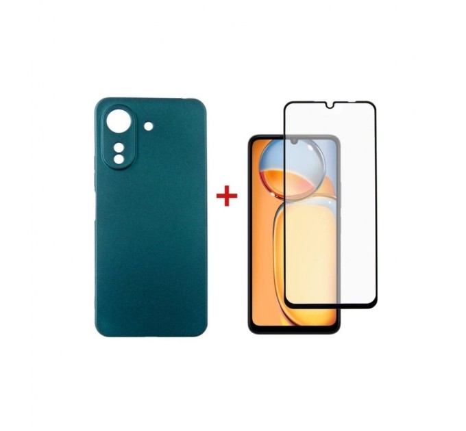 Чохол до мобільного телефона Dengos Kit for Xiaomi Redmi 13C case + glass (Green) (DG-KM-54)