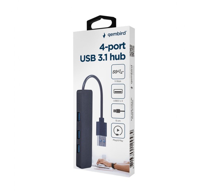 Концентратор Gembird USB 3.0 4 ports black (UHB-U3P4-04)