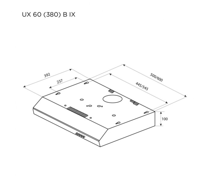 Витяжка кухонна Pyramida UX 60 (380) B IX