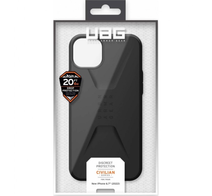 Чохол до мобільного телефона UAG Apple iPhone 14 Plus Civilian, Black (114041114040)