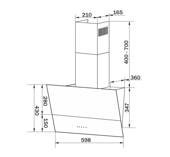 Витяжка кухонна GRANADO Vivares 613-1100 grafito glass (GCH316399)