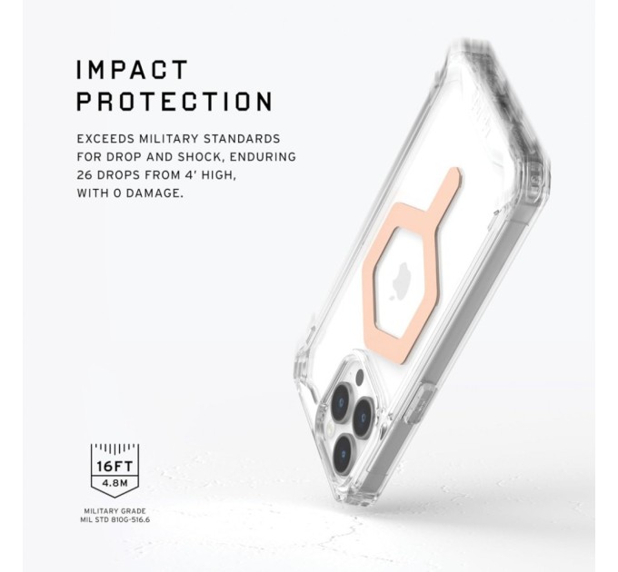 Чохол до мобільного телефона UAG iPhone 15 Pro Max Plyo Magsafe Ice/Rose Gold (114305114348)