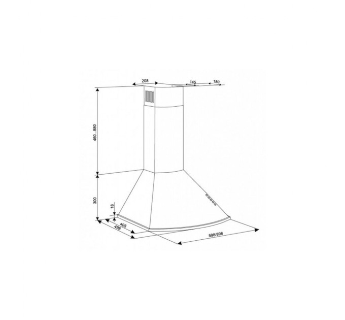 Витяжка кухонна Eleyus Bora 1200 LED SMD 60 BL