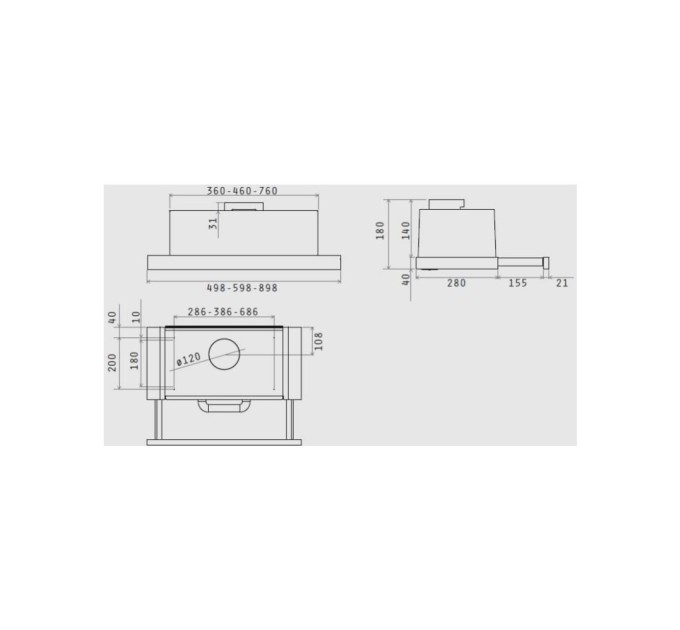 Витяжка кухонна Elica TT14 LUX GRVTWH/A/60