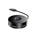 Концентратор Baseus Round box HUB adapter (USB3.0 to USB3.0*1+USB2.0*3) Black (CAHUB-F01)