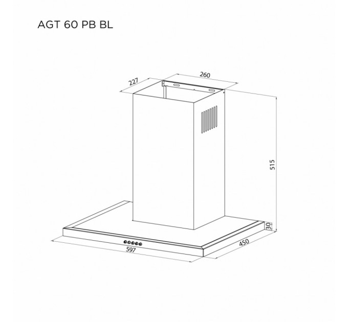 Витяжка кухонна Pyramida AGT 60 PB BL