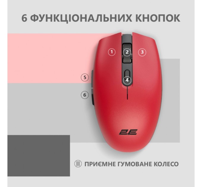 Мишка 2E MF2030 Rechargeable Wireless Red (2E-MF2030WR)