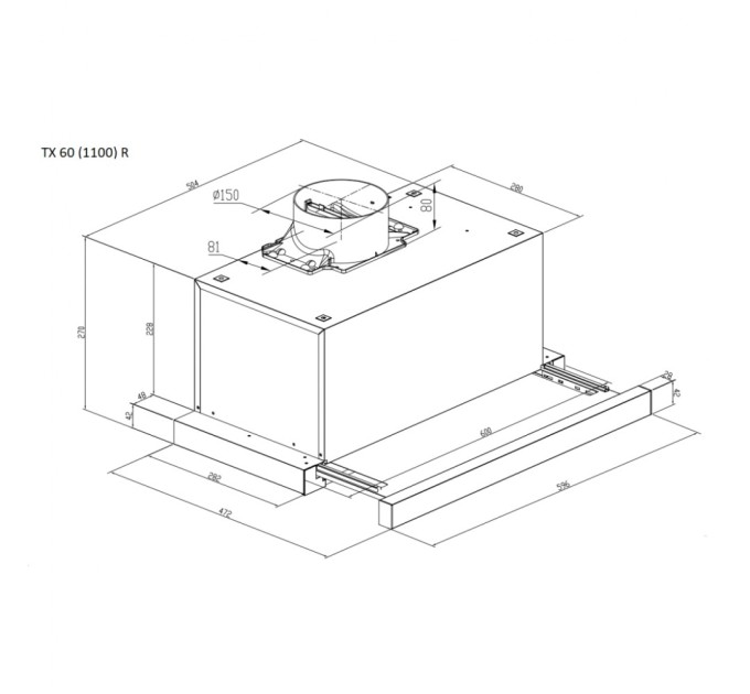 Витяжка кухонна Pyramida TX 60 (1100) R IX