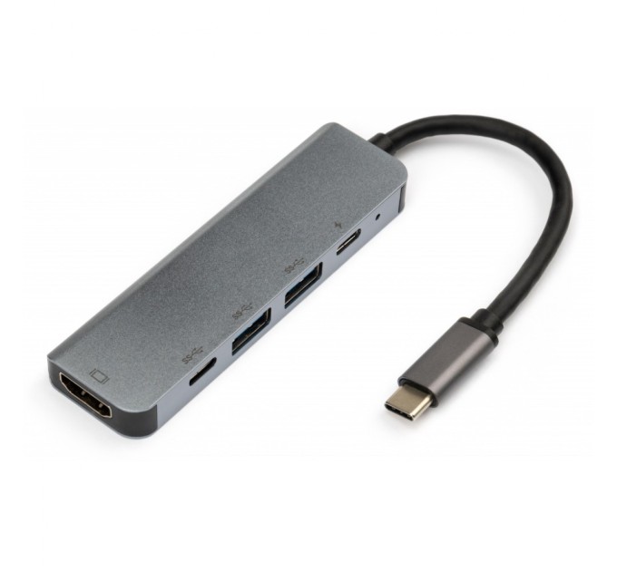 Концентратор Vinga Type-C to 4K HDMI+2*USB3.0+PD+USB-C 3.1 Gen1 aluminum (VCPHTC5AL)