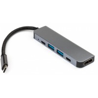 Концентратор Vinga Type-C to 4K HDMI+2*USB3.0+PD+USB-C 3.1 Gen1 aluminum (VCPHTC5AL)