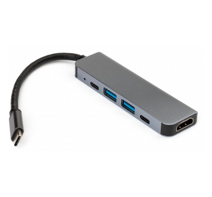 Концентратор Vinga Type-C to 4K HDMI+2*USB3.0+PD+USB-C 3.1 Gen1 aluminum (VCPHTC5AL)