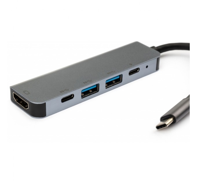 Концентратор Vinga Type-C to 4K HDMI+2*USB3.0+PD+USB-C 3.1 Gen1 aluminum (VCPHTC5AL)