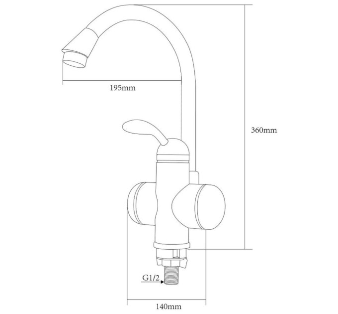 Проточний водонагрівач AQUATICA LZ 3.0кВт 0.4-5бар для кухн (9795103)