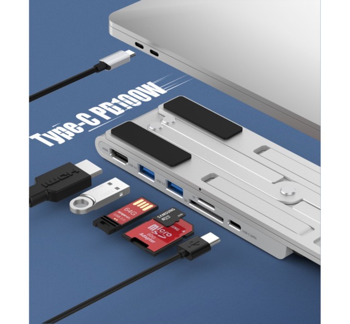 Концентратор Choetech USB-C 7-in-1 (HUB-M43-SL)