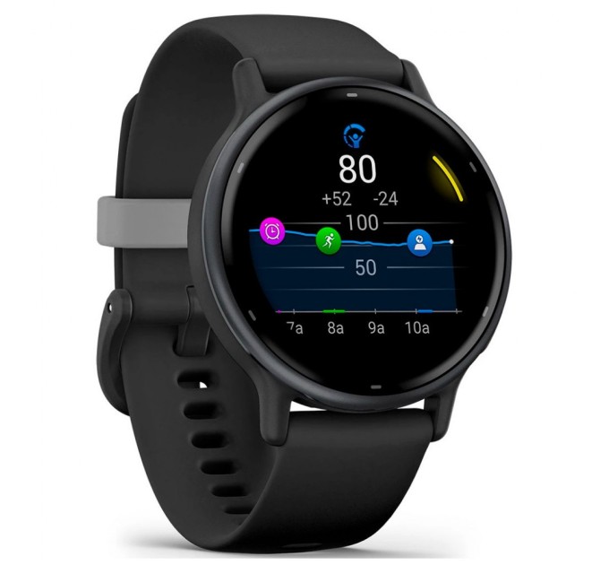 Смарт-годинник Garmin vivoactive 5, Black/Slate, GPS (010-02862-10)