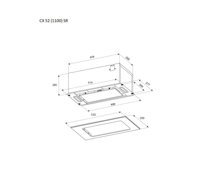 Витяжка кухонна Pyramida CX 52 (1100) SR GBL