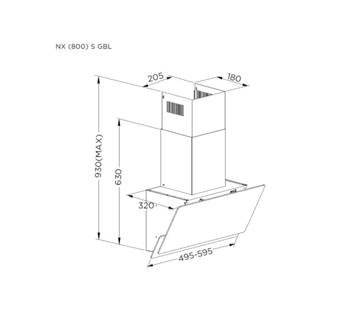 Витяжка кухонна Pyramida NX 50 (800) S GBL