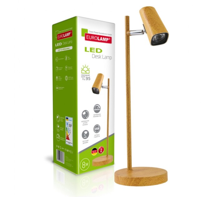 Настільна лампа Eurolamp LED-TLD-8W(wooden)