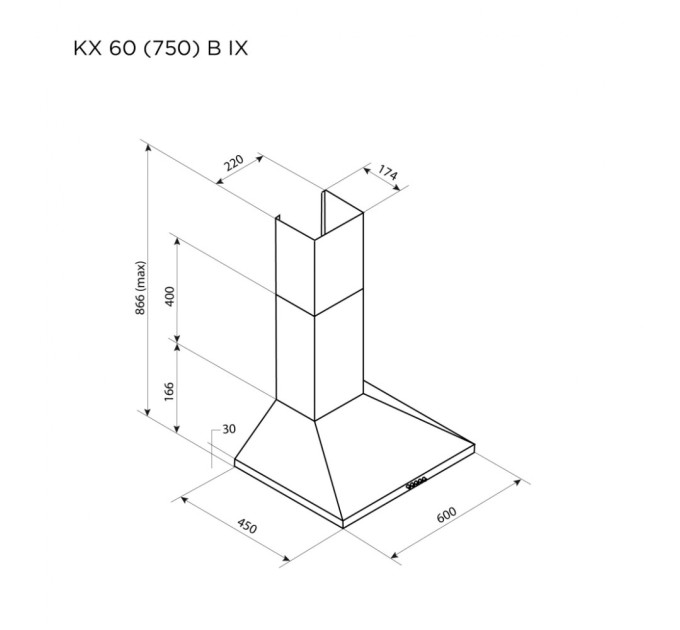 Витяжка кухонна Pyramida KX 60 (750) B IX