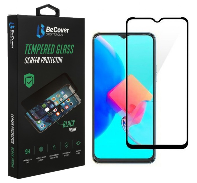 Скло захисне BeCover Tecno Spark 8p (KG7n) Black (708166)