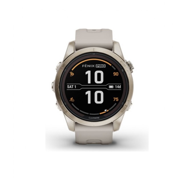 Смарт-часы Garmin fenix 7S Pro Saph Solar, Soft Gold SS w/Lt. Sand Band, GPS (010-02776-15)