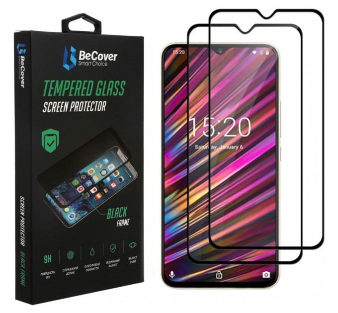 Стекло защитное BeCover Doogee X95 Black (707358)