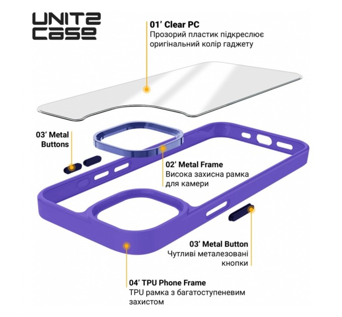 Чохол до мобільного телефона Armorstandart UNIT2 Apple iPhone 15 Lavender (ARM69970)