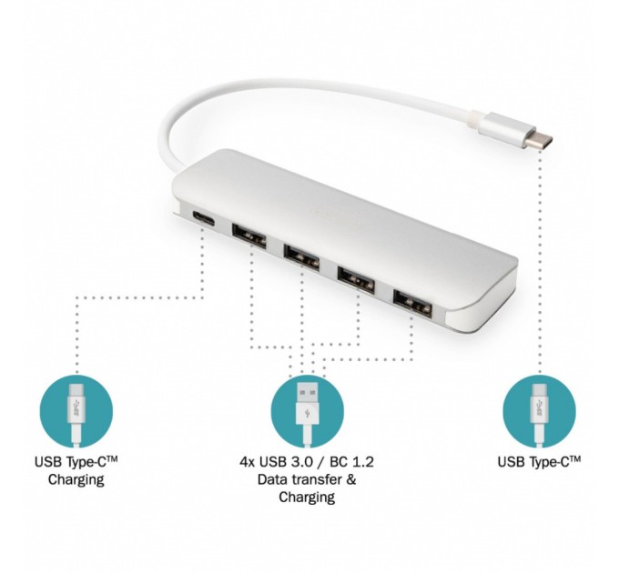 Концентратор Digitus USB Type-C, 4xUSB 3.0 (DA-70242-1)