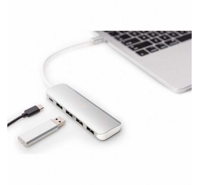 Концентратор Digitus USB Type-C, 4xUSB 3.0 (DA-70242-1)