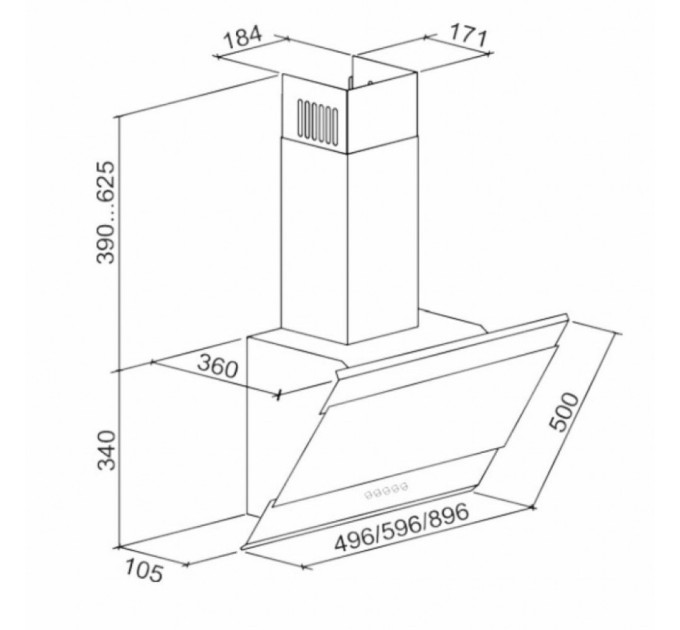 Витяжка кухонна Eleyus Focus 700 50 BG (Focus70050BG)