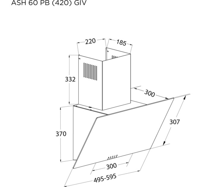 Витяжка кухонна Pyramida ASH 60 PB (420) GIV