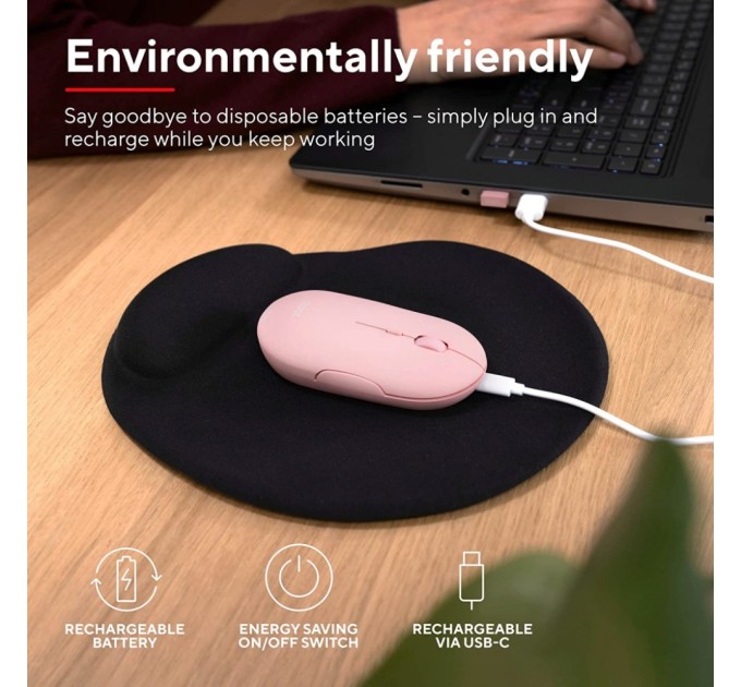 Мышка Trust Puck Wireless/Bluetooth Silent Pink (24125)