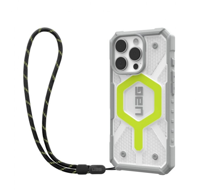 Чохол до мобільного телефона UAG iPhone 16 Pro Pathfinder Clear Magsafe Active Neon Lanyard (1144641BV01)