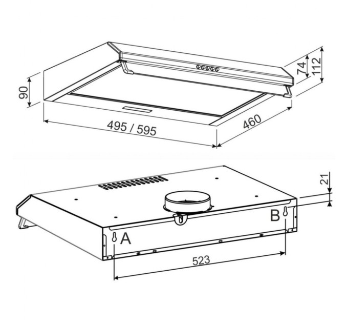 Витяжка кухонна Jantar PHT I LED 50 BR