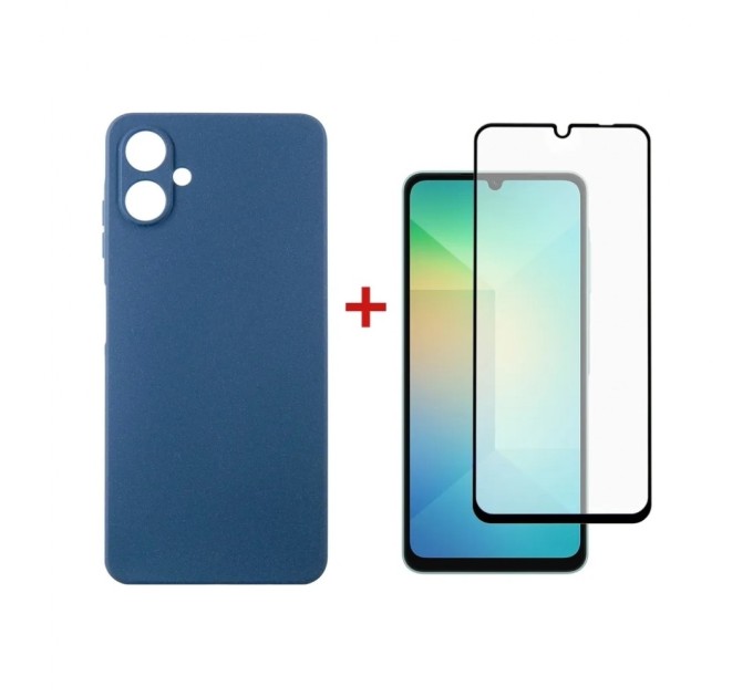 Чохол до мобільного телефона Dengos Samsung Galaxy A06 Carbon + glass (Blue) (DG-KM-114)