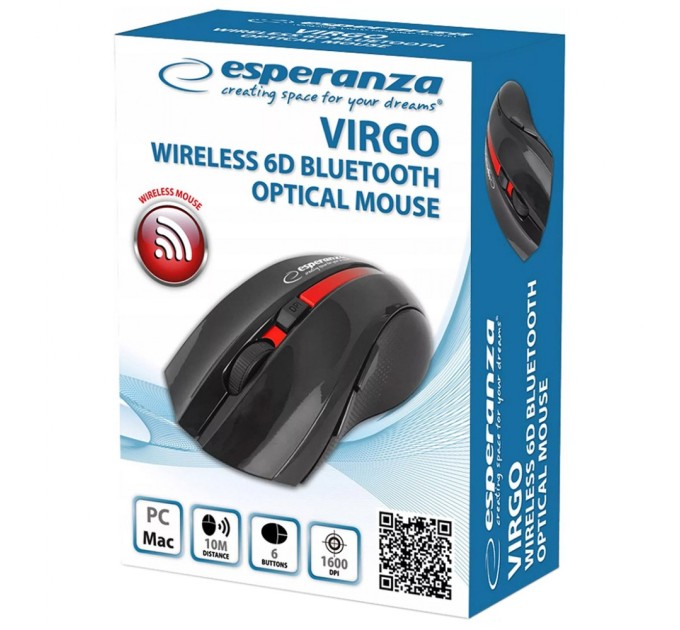 Мишка Esperanza Virgo 6D Bluetooth Red (EM129R)