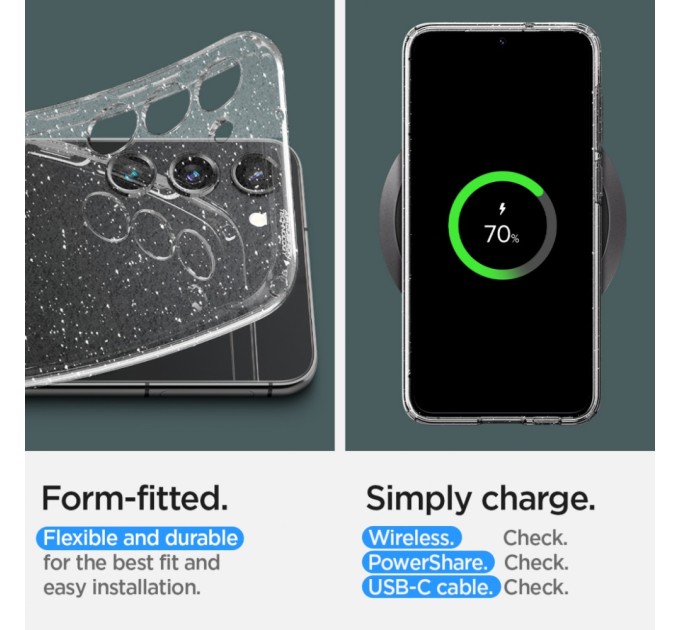 Чехол для моб. телефона Spigen Samsung Galaxy S23 Liquid Crystal Glitter, Crystal Quartz (ACS05710)