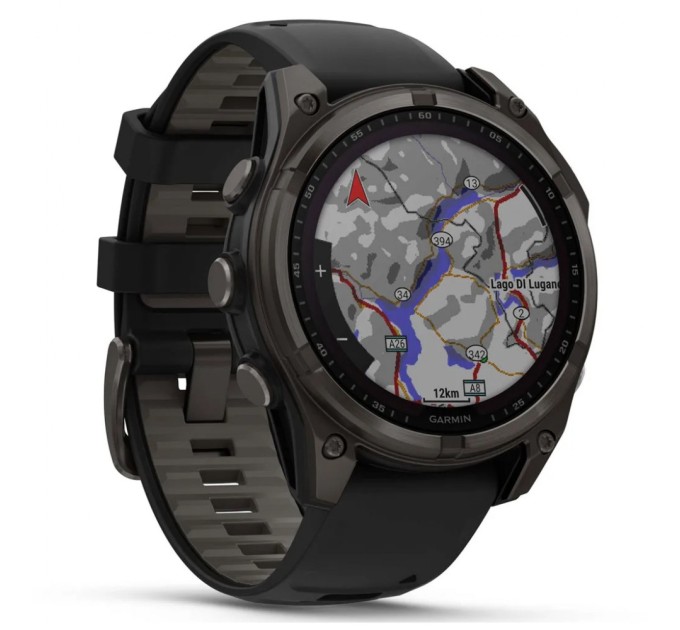 Смарт-годинник Garmin fenix 8 47mm,Saph Solar,CrbnGry Ti/Blk,Blk/PblGryBnd (010-02906-11)