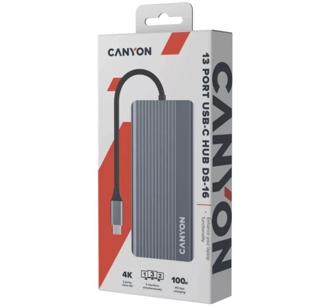 Порт-реплікатор Canyon Docking Station DS-16 13 in 1 4k USB-C hub (CNS-TDS16)