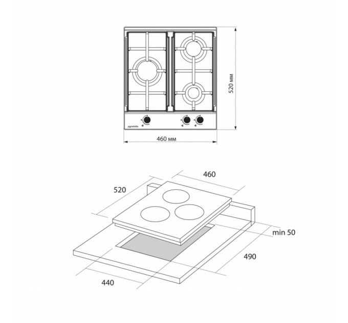 Варочная поверхность Pyramida PFG 453 BL H
